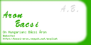aron bacsi business card