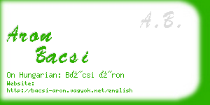 aron bacsi business card